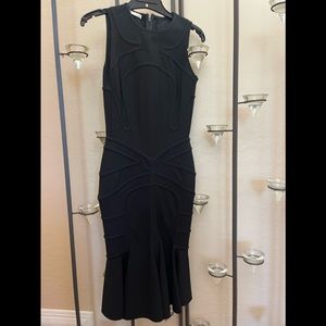 Luxury designer Women’s sleeveless Black body-con dress.